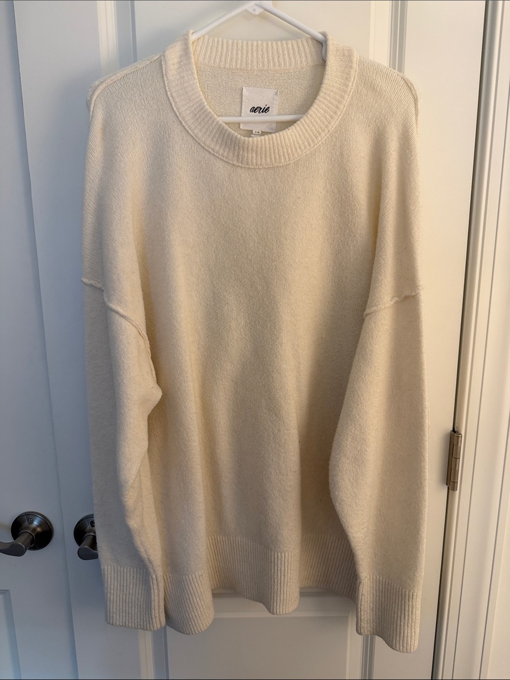aerie Soft Cream Crewneck Sweater